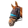 2022 Woof Wear Ride On Fly Mask - Black / Turquoise Colour Black/Turquoise -Harness Store 202220Woofwear20Ride20On20Fly20Mask20BT.700x700