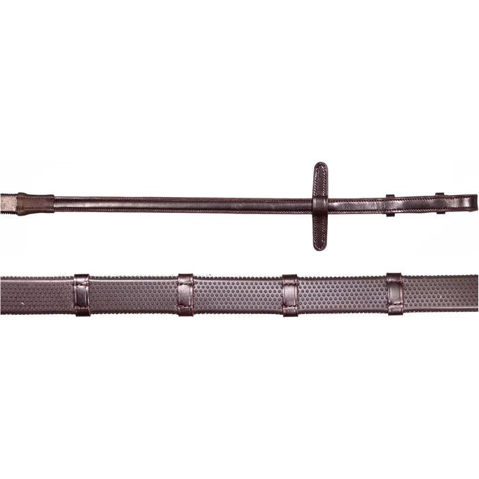 2023 Henry James Saddlery Small Pimple Hybrid Rubber Reins With Leather Stoppers RR6 - Havana Brown Colour Havana Brown 3 2023 Henry James Saddlery Small Pimple Hybrid Rubber Reins With Leather Stoppers RR6 - Havana Brown Colour Havana Brown