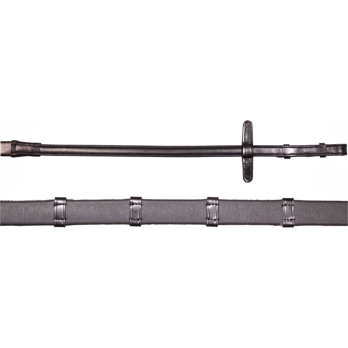 2023 Henry James Saddlery Xtreme Eventer Hybrid Rubber Reins With Leather Stoppers RR7 - Black Colour Black 3 2023 Henry James Saddlery Xtreme Eventer Hybrid Rubber Reins With Leather Stoppers RR7 - Black Colour Black