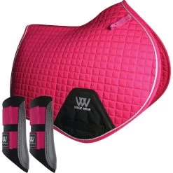 2022 Woof Wear Close Contact Saddle Cloth & Club Brushing Boots Bundle WS0003WB0003 - Berry Colour Berry