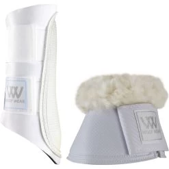 2023 Woof Wear Club Brushing Boots & Pro Overreach Sheepskin Boots Bundle WB0003WB0052 - White Colour White