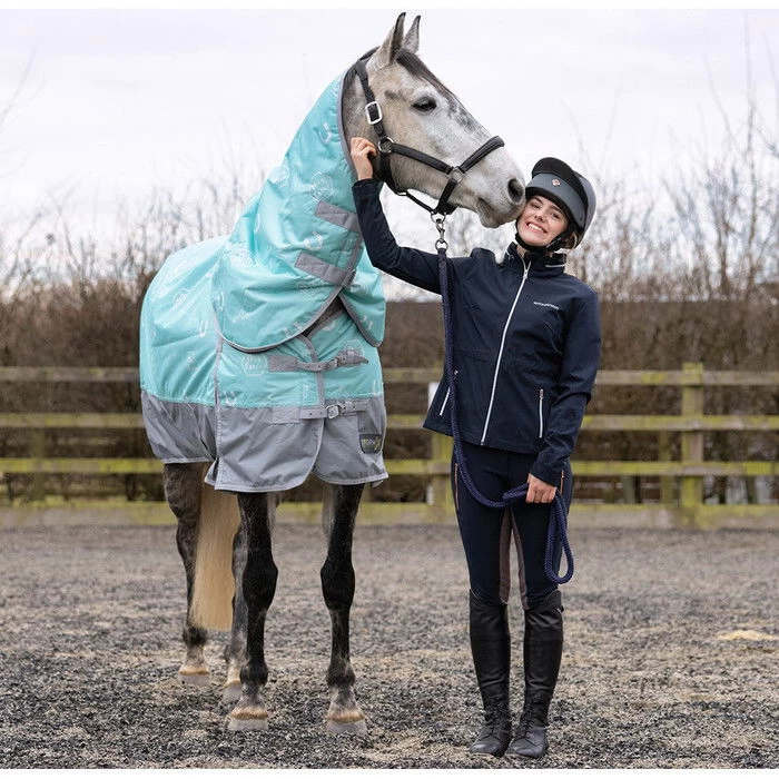 2022 Hy Equestrian StormX Original This Esme 200 Turnout Rug W/ Detachable Neck 35125 - Mint / Grey 4 2022 Hy Equestrian StormX Original This Esme 200 Turnout Rug W/ Detachable Neck 35125 - Mint / Grey - Image 2