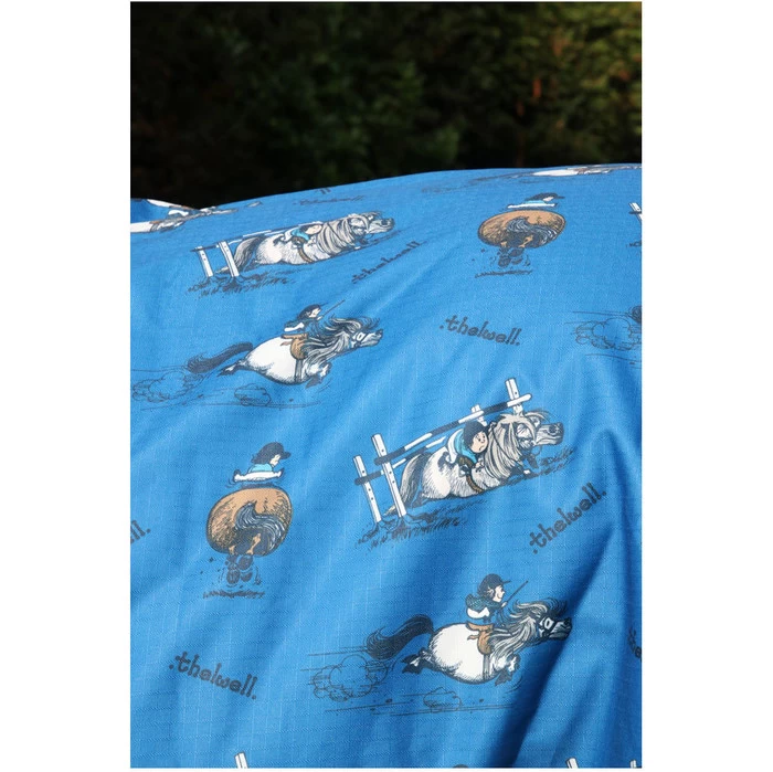 2022 Hy Equestrian StormX 200 Combi Turnout Rug Thelwell Jumps - Blue / Taupe / Navy 4 2022 Hy Equestrian StormX 200 Combi Turnout Rug Thelwell Jumps - Blue / Taupe / Navy - Image 2