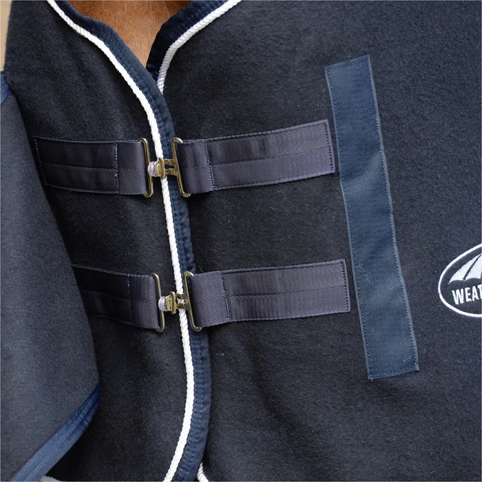 2022 Weatherbeeta Wool Show Sheet With Chest Panel Standard Neck Fleece Rug 10115800 - Navy / White 6 2022 Weatherbeeta Wool Show Sheet With Chest Panel Standard Neck Fleece Rug 10115800 - Navy / White - Image 4
