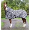 2022 Hy Equestrian StormX Original Zebra Print Fly Rug Hesozpfr - Black / White -Harness Store 49644.700x700
