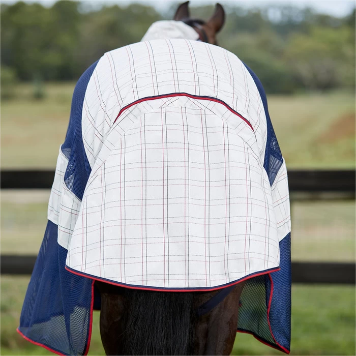 2023 Weatherbeeta Breeze Fly Rug With FREE Fly Mask WFRFM1 - White / Navy 6 2023 Weatherbeeta Breeze Fly Rug With FREE Fly Mask WFRFM1 - White / Navy - Image 4