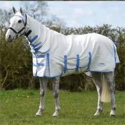 2023 Weatherbeeta Sweet Itch Shield Fly Rug With FREE Fly Mask WFRFM3 - White / Blue / Navy -Harness Store 6372 202220Weatherbeeta20Sweet20Itch20Shield20Combo20Neck20100620920 20White2020Blue2010062092011.700x700