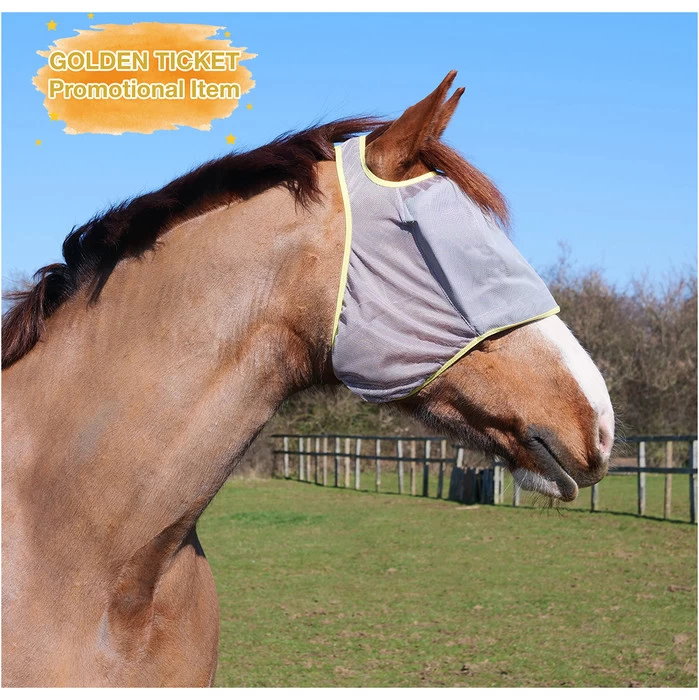 Equilibrium Field Relief Midi Fly Mask Without Ears Grey Colour Grey/yellow 4 Equilibrium Field Relief Midi Fly Mask Without Ears Grey Colour Grey/yellow - Image 2
