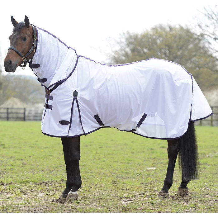 Weatherbeeta Comfitec Essential Mesh Combo Neck Fly Rug White / Purple 3 Weatherbeeta Comfitec Essential Mesh Combo Neck Fly Rug White / Purple