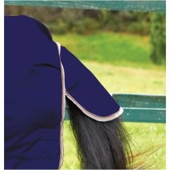 2022 Weatherbeeta Comfitec Essential Lite Combo Neck Turnout Rug - Navy / Silver Colour Navy/Silver -Harness Store weatherbeeta comfitec essential combo neck lite navy silver white 8035 tail.700x700